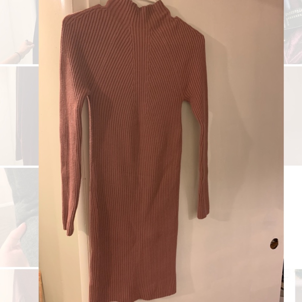 Forever 21 Rose Pink Turtleneck Sweater Dress
